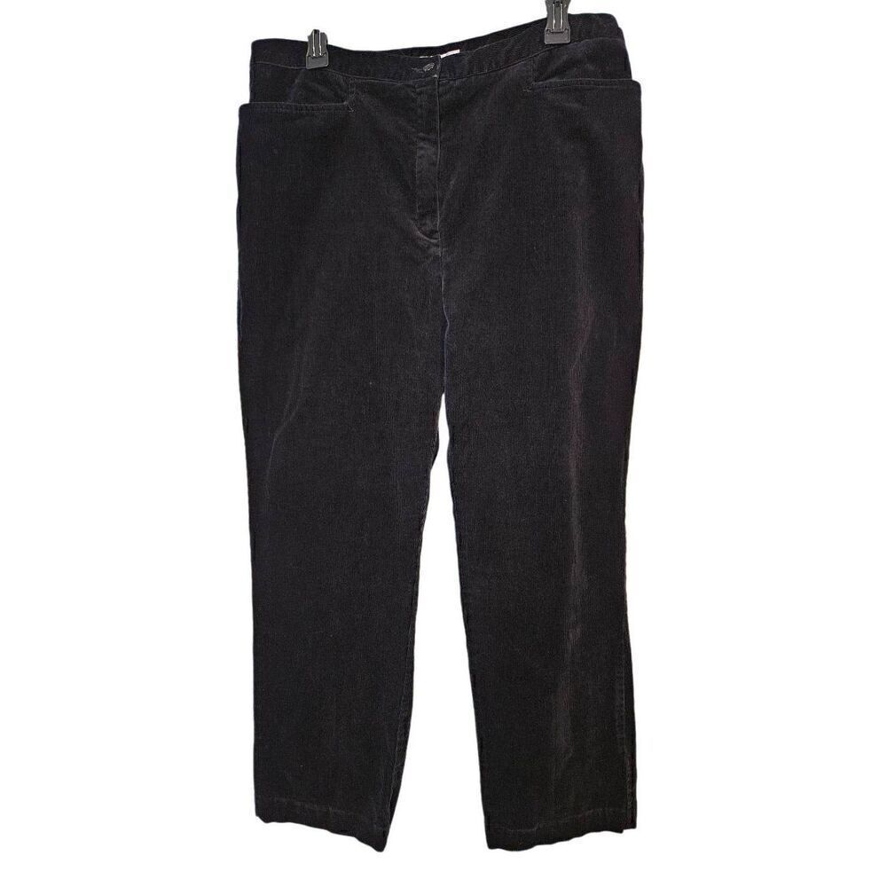 Jones Sport black stretch corduroy pants. Size 16.